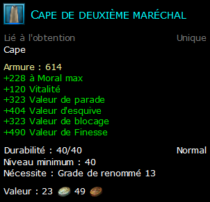 Cape de deuxième maréchal