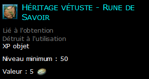 Héritage vétuste - Rune de Savoir