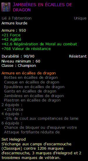Jambières en écailles de dragon