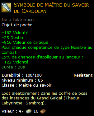 Symbole de Maître du savoir de Cardolan
